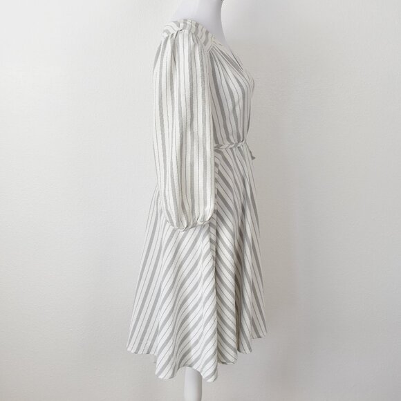 Calvin Klein Striped Wrap Style Dress - 8 - Picture 8 of 9